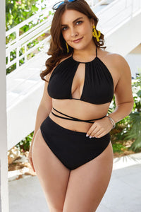 Thumbnail for Plus Size Cutout Tied Backless Bikini